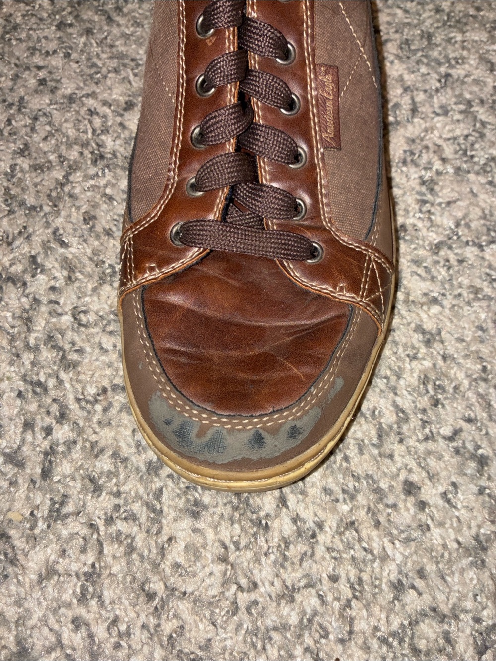 American Eagle Outfitters Brown Leather and Canvas Lace-Up Sneaker